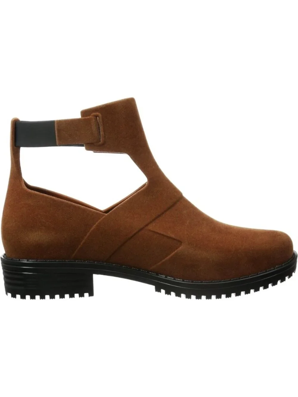 Melissa Antares II Boots Brown Low Cut-Out Suede Buckles Ankle Flat Booties 7